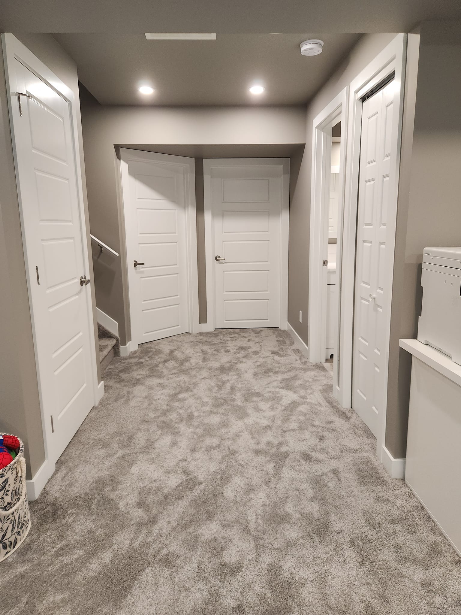 Basement suite hallway and trim