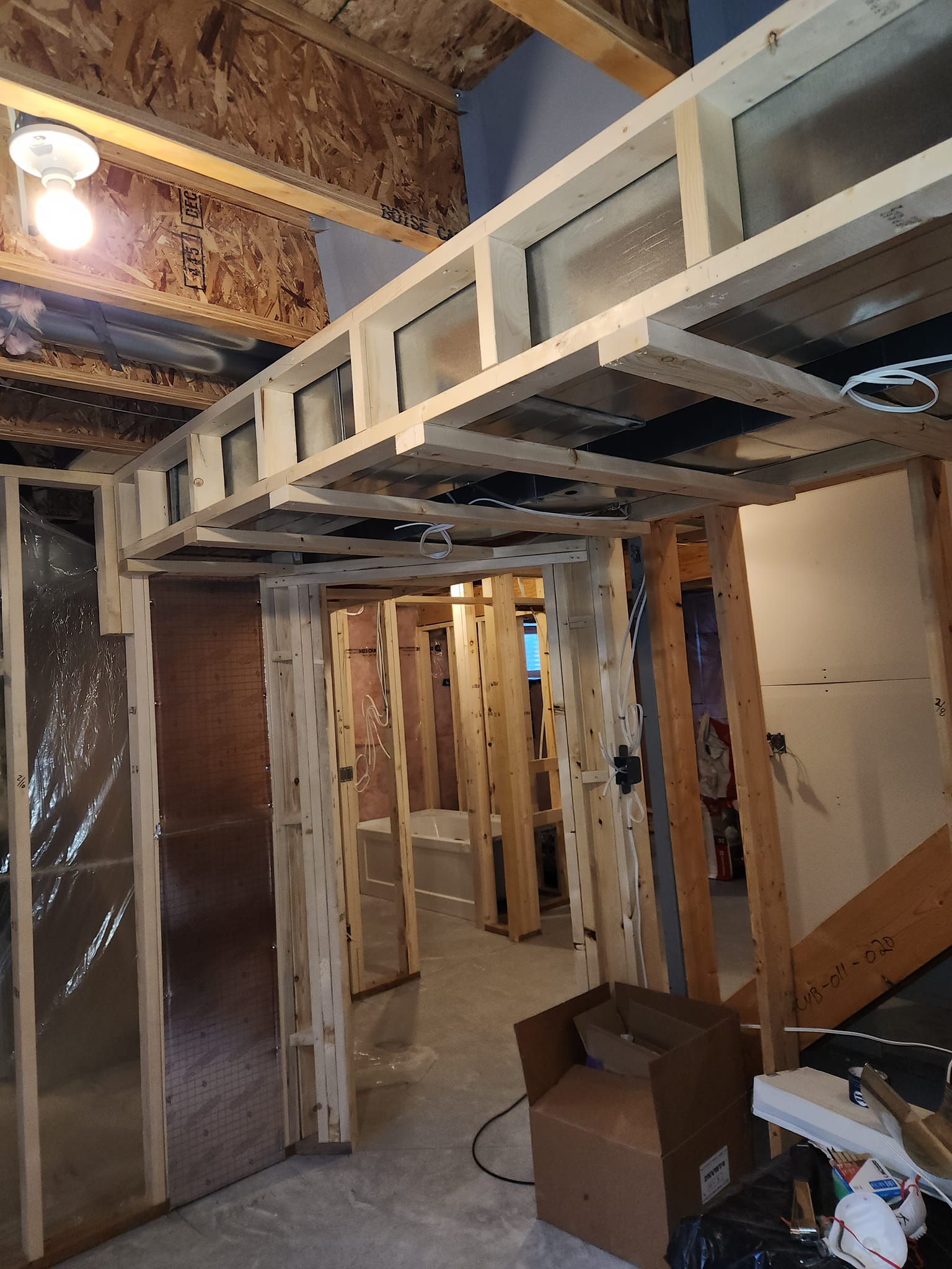 Basement mechanical framing